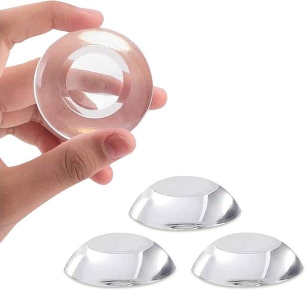 MERCEHIVE Door Knob Wall Protector 6Pcs Transparent Round Silicone Door Handle Bumper for Doorknobs, Headboard, Refrigerator Door, Cabinets Wall Mounted Door Stopper