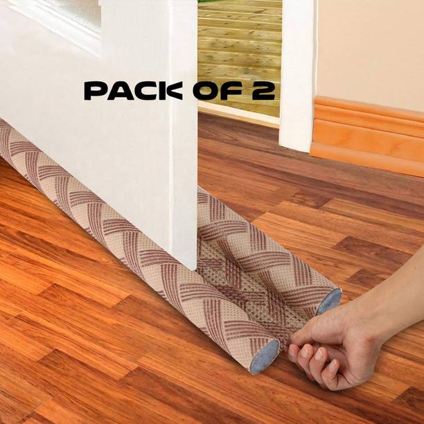 Canvik Twin Door Draft Guard Fabric Cover, AC Room Cooling Protector & Noise Reducer Twin Door Draft Stopper for Bottom of Door - Soundproof & Dust-proof Seal Wall Mounted Door Stopper