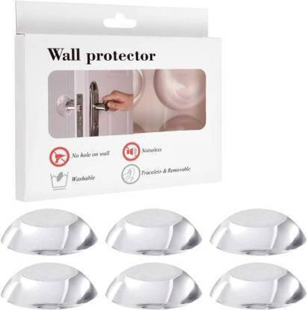 MERCEHIVE 6 Pcs Door Knob Wall Protector Transparent Round Silicone Door Silicone Door Handle Bumper for Doorknobs, Headboard, Refrigerator Door Wall Mounted Door Stopper