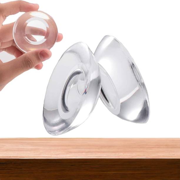 REDCARP 6 PCS Wall Protector Door Knob Rubber Door Stopper Clear Round Door Knob Bumper Handle Bumper for Doorknobs, Headboard, Refrigerator Door, Cabinets Wall Mounted Door Stopper