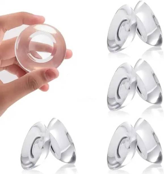 MERCEHIVE Transparent Round Silicone Door Knob Wall Protector 6Pcs Silicone Door Handle Bumper for Doorknobs, Headboard, Refrigerator Door Wall Mounted Door Stopper
