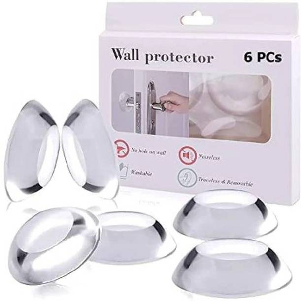 MERCEHIVE Door Knob Wall Protector 6Pcs Transparent Round Silicone Door Silicone Door Handle Bumper for Doorknobs, Headboard, Refrigerator Door Wall Mounted Door Stopper