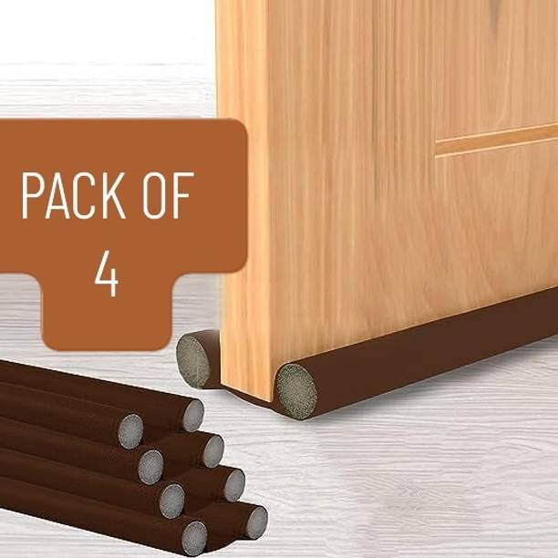 PYORIT Twin Door Draft Fabric Cover Guard, Cool/Hot Maintain in Room | Door Gap Sealer (Pack of 4) Under Door Protector/Seal Cover Twin Draft Blocker Guard with Dust Floor Mounted Door Stopper