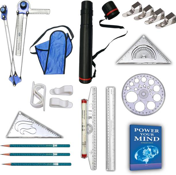 Book birds Mini Drafter, sheet holder, drawing stationery combo set 4 for Engineering Drafting Compass Set