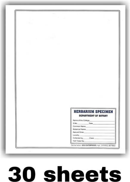 Book birds Herbarium sheets with labels for plant specimens and projects (A3 size sheets) Drafting Kit