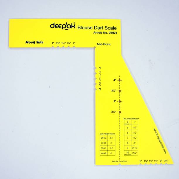 prabhas designs 3 Dart Scale for Blouse Front Measurement | Accurately mark and shape darts Drafting Kit