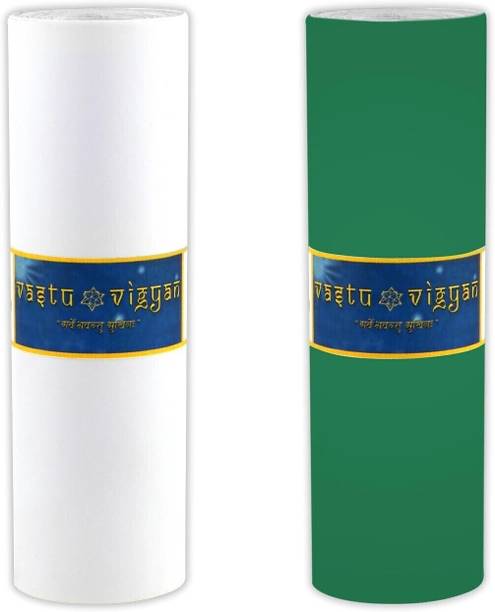 vastu-vigyan VASTU VINYL TAPE FOR VASTU DOSH, CORRECTION, POWER ENTRANCE TAPE (WHITE::GREEN) Drafting Tape