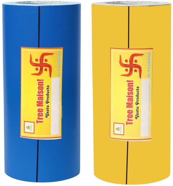 TREEMAISON Vinyl Tape For Vastu Dosh Correction ,Power Entrance (Yellow-Blue,Pack-02) Drafting Tape