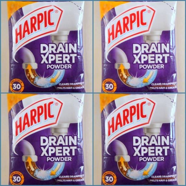 Harpic Drain Xpert Drain Cleaning Powder (50g) PACK 4 Powder Drain Opener