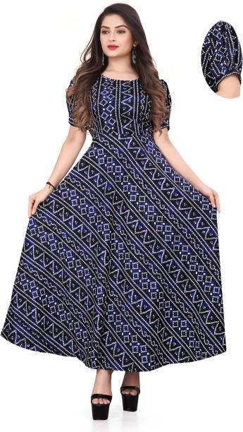 Women Fit and Flare White, Blue, Black Dress Price in India