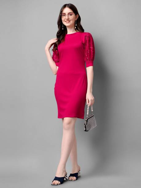 Women Sheath Pink Dress Price in India