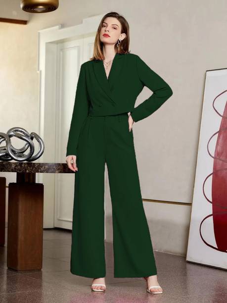 Women Co-ords Dark Green Dress
