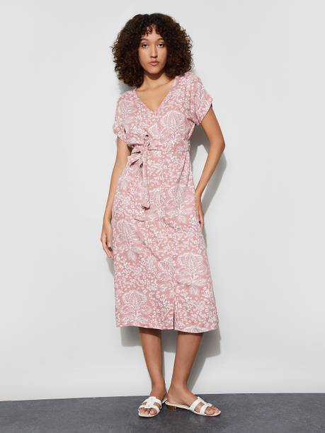 Women Maxi Pink Midi/Calf Length Dress