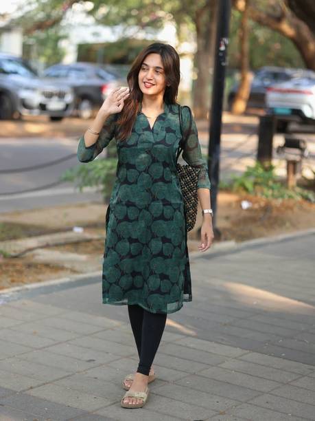 Vraj Fashiion Women A-line Green Above Knee/Mid Thigh Length Dress