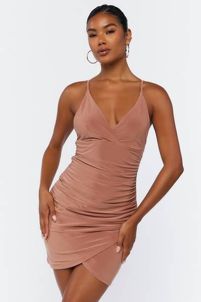 Women Bodycon Pink Mini/Short Dress