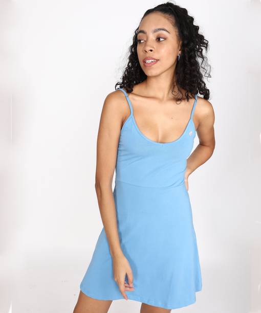 Women Bodycon Blue Above Knee/Mid Thigh Length Dress