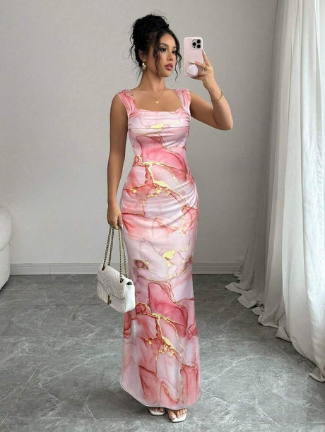 chiffon layered ruffle dress Andrea & Leo Couture A1341 Formal Sheer Corset Maxi Slit Bridesmaid 2 / Blush stopping occasion look This Ava Presley 26350 Strapless Color:Floral White Yellow Allen Edmonds Sneakers