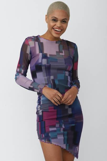 Women Bodycon Multicolor Mini/Short Dress
