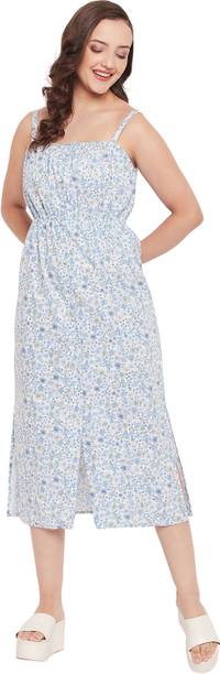 Women A-line White Above Knee/Mid Thigh Length Dress