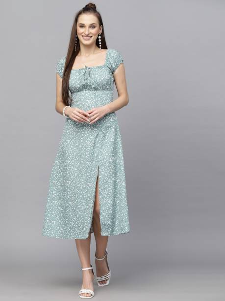 Women A-line Light Green Dress Price in India