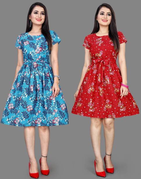 Women A-line Multicolor Dress Price in India