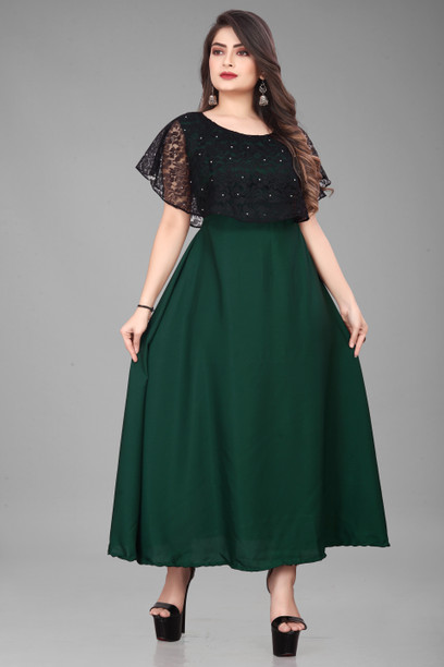 chinese dress ladies Freehand by The Indian Garage Co Women Straight Fit Casual Lace Maxi Dress main image 1