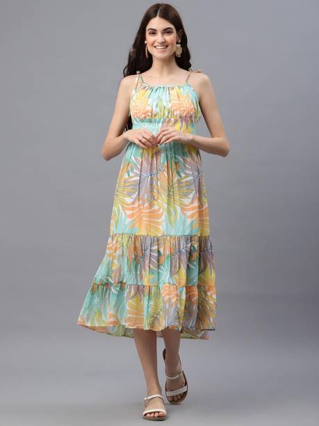 PRETTY LOVING THING Women A-line Multicolor Below Knee Dress