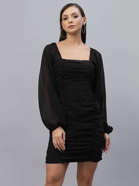 Black colour 2025 1 piece dress