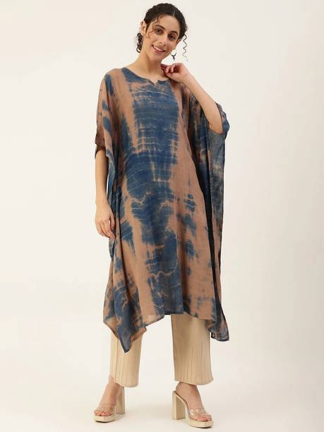 CORSICA Women Kaftan Blue, Brown Midi/Calf Length Dress