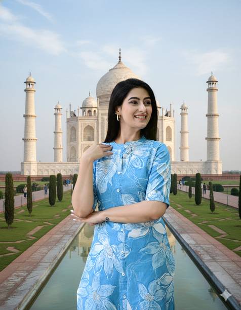 Women Two Piece Dress Blue Maxi/Full Length Dress