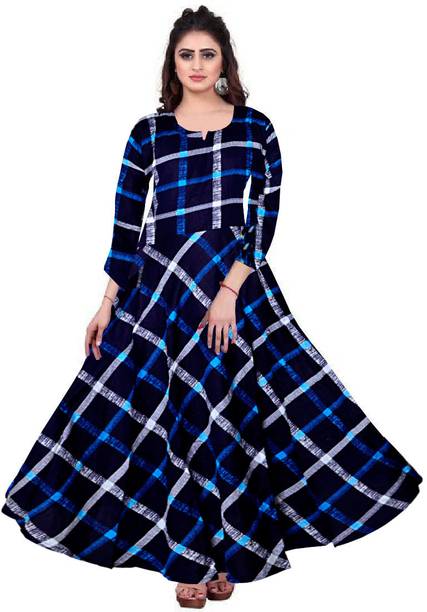 zalya Women Gown Blue Maxi/Full Length Dress