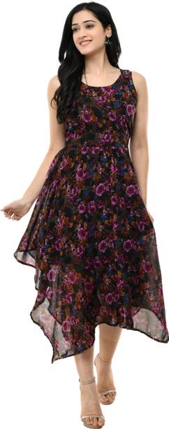 Women Asymmetric Multicolor Dress Price in India