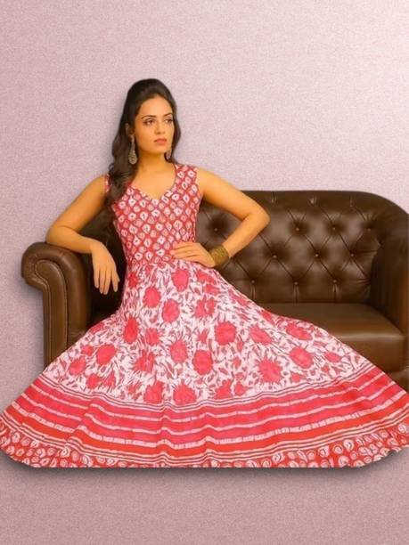 Women Ethnic Dress Pink Knee Length Dress