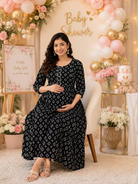 Women Empire Waist Black Maxi/Full Length Dress