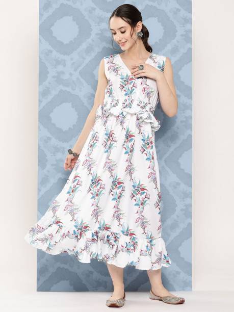 Women Maxi White Dress Price in India