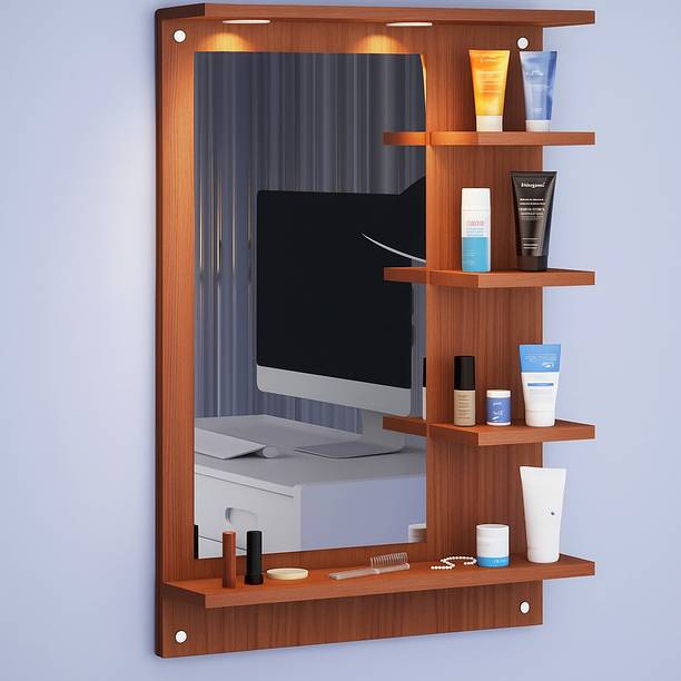 DIY HOME LED Light Wall Dressing Mirror Engineered Wood Dressing Table
