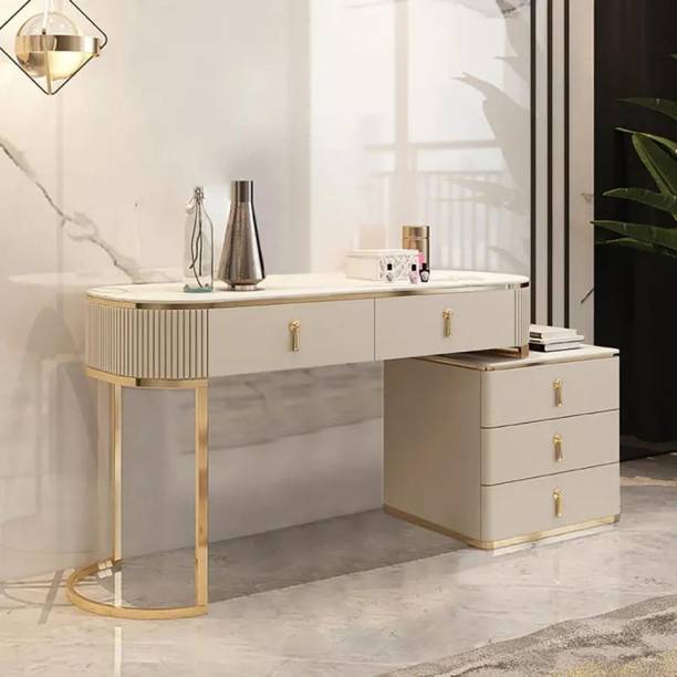 NG Decor Makeup Vanity Extendable 5-Drawer Dressing Table with Cabinet Engineered Wood Dressing Table
