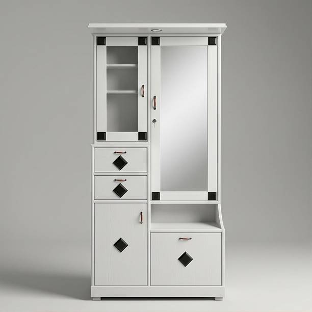 AAYAT Dressing Table for Bedroom with Drawer, Mirror and Huge Storage Space Engineered Wood Dressing Table