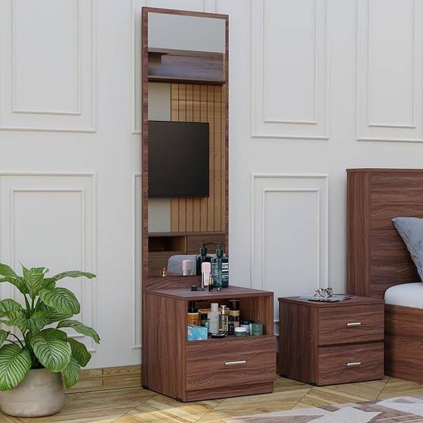 Aspirata Furniture Dressing Table | with Mirror & Storage for Bedroom Engineered Wood Dressing Table