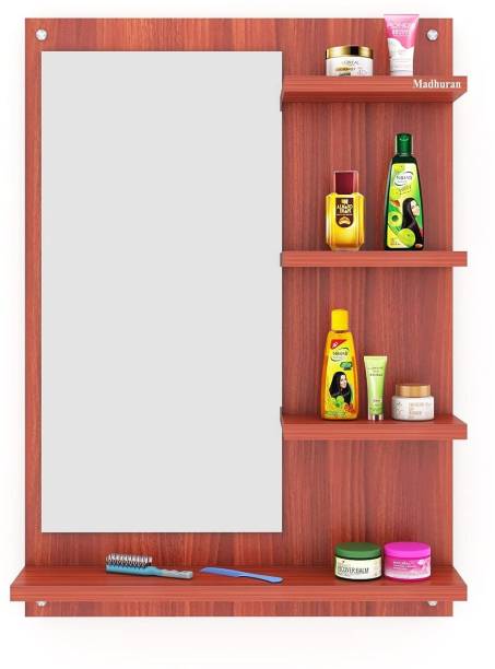 Madhuran Engineered Wood Wall Mounted Dressing with Mirror Solid Wood Dressing Table