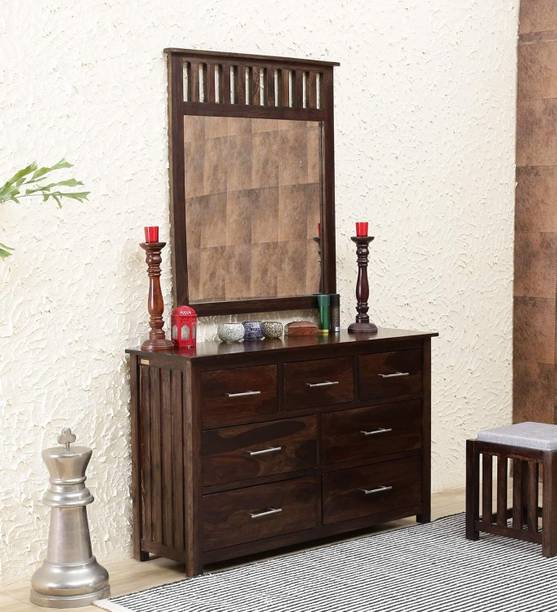 Krishna Wood Decor Sheesham Wood Dressing Table With Stool For Dressing Room/ Bedroom/ Kids Room || Solid Wood Dressing Table