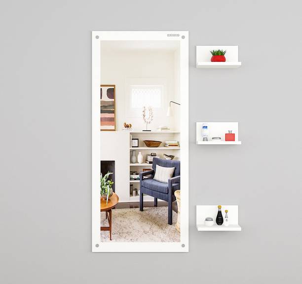 ERAWUD New Design Stylish Wall Hanging Mirror For Home Décor Living Room Engineered Wood Dressing Table