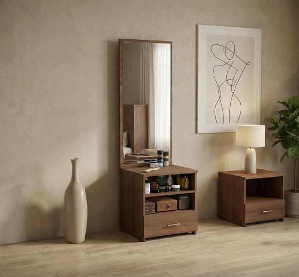 Aspirata Furniture Wooden Dressing Table With Storage/Wooden Makeup Vanity Dressing Table For Home Engineered Wood Dressing Table