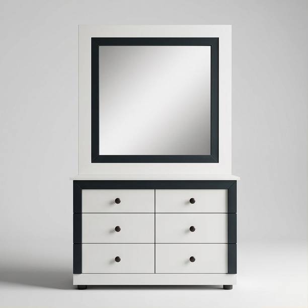 AAYAT Dressing Table for Bedroom with Drawer, Mirror and Huge Storage Space Engineered Wood Dressing Table