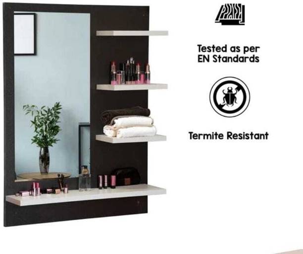 Aariwoody Futuristic Carving Engineered Wood Dressing Table