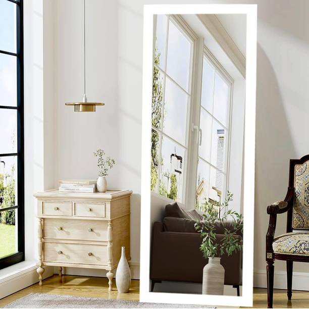 kaevion 5.25ft Full Length Water Proof PVC Wood Framed Wall Hanging Full Body Mirror Glass Dressing Table