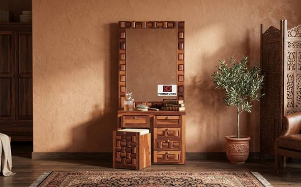 Krishna Wood Decor Sheesham Wood Dressing Table With Stool For Dressing Room/ Bedroom/ Kids Room || Solid Wood Dressing Table