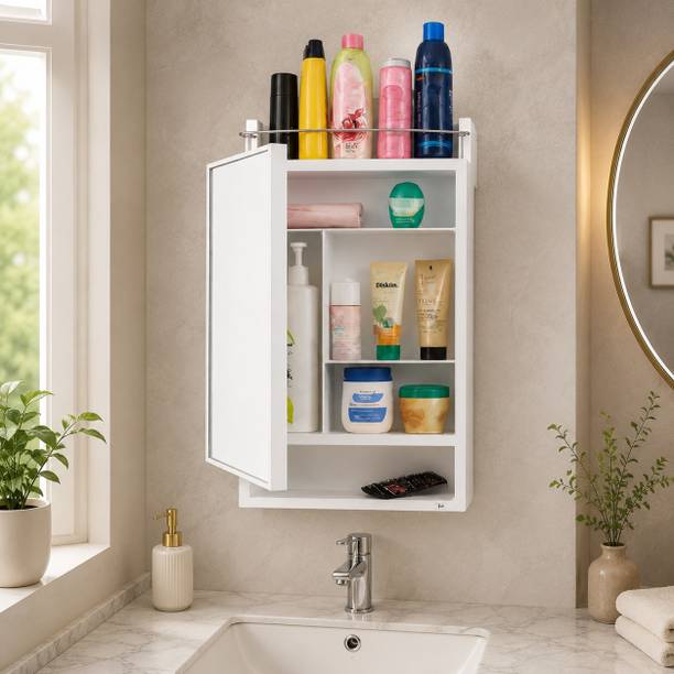 LUPPRA Plastic Premium Multipurpose Wall Mounted Storage Cabinet with Mirror Plastic Dressing Table