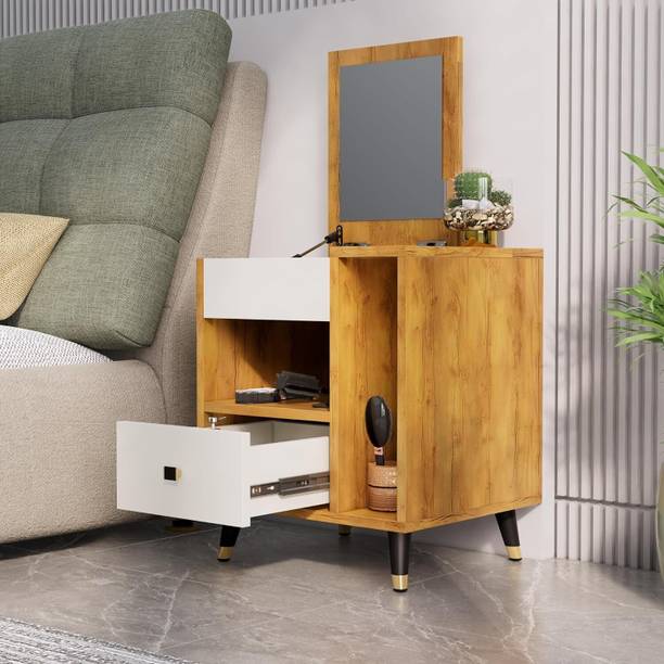 Hexa Red Dressing Table with 1 Drawer, Mirror and Huge Storage Space Vanity Engineered Wood Dressing Table