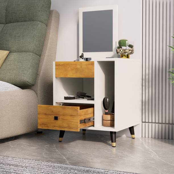 Hexa Red Dressing Table with 1 Drawer, Mirror and Huge Storage Space Vanity Engineered Wood Dressing Table